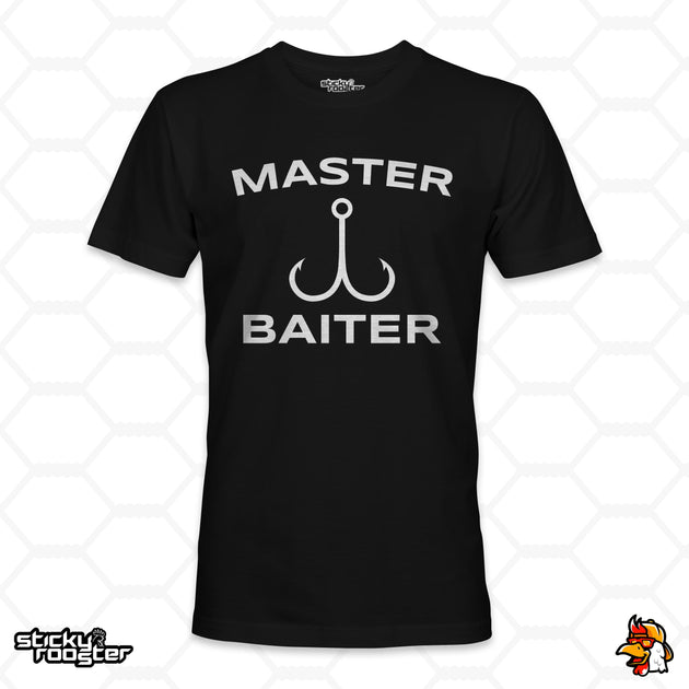 Master Baiter Fishing Black Adult T-Shirt - 2X-Large