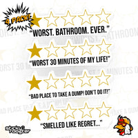Load image into Gallery viewer, 1 Star Bathroom Review stickers - 4 pack

