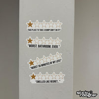 Load image into Gallery viewer, 1 Star Bathroom Review stickers - 4 pack
