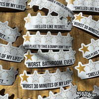 Load image into Gallery viewer, 1 Star Bathroom Review stickers - 4 pack
