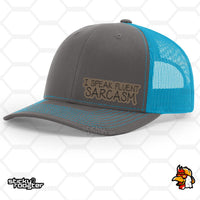 Load image into Gallery viewer, I Speak Fluent Sarcasm Leather Patch hat
