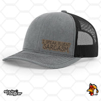 Load image into Gallery viewer, I Speak Fluent Sarcasm Leather Patch hat
