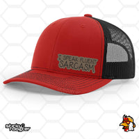 Load image into Gallery viewer, I Speak Fluent Sarcasm Leather Patch hat
