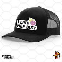 Load image into Gallery viewer, I Like Her Butt embroidered patch hat
