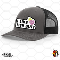 Load image into Gallery viewer, I Like Her Butt embroidered patch hat
