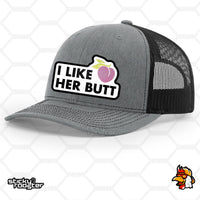 Load image into Gallery viewer, I Like Her Butt embroidered patch hat
