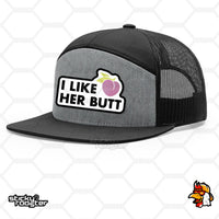 Load image into Gallery viewer, I Like Her Butt embroidered patch hat
