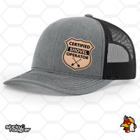 Load image into Gallery viewer, Certified Shovel Operator Leather Patch hat
