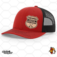 Load image into Gallery viewer, Certified Shovel Operator Leather Patch hat
