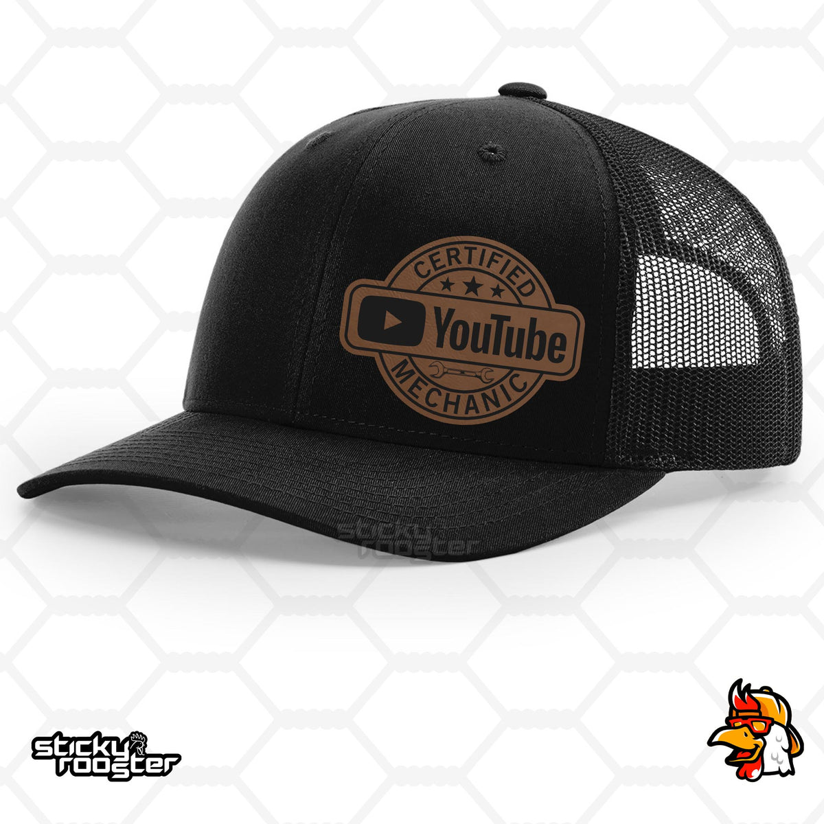 Certified YouTube Mechanic Leather Patch hat