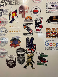 Load image into Gallery viewer, Camo Bigfoot peace sign sticker - StickyRooster
