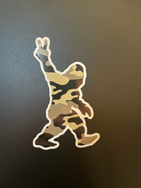 Load image into Gallery viewer, Camo Bigfoot peace sign sticker - StickyRooster
