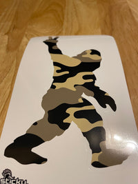 Load image into Gallery viewer, Camo Bigfoot peace sign sticker - StickyRooster
