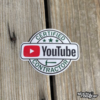 Load image into Gallery viewer, Certified YouTube Contractor sticker - StickyRooster
