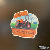 Load image into Gallery viewer, Down To Farm DTF sticker - StickyRooster

