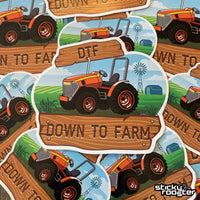 Load image into Gallery viewer, Down To Farm DTF sticker - StickyRooster
