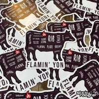 Load image into Gallery viewer, Flamin&#39; Yon Sticker - StickyRooster
