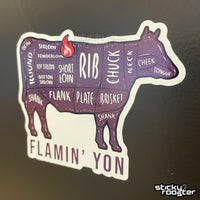 Load image into Gallery viewer, Flamin&#39; Yon Sticker - StickyRooster
