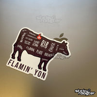 Load image into Gallery viewer, Flamin&#39; Yon Sticker - StickyRooster
