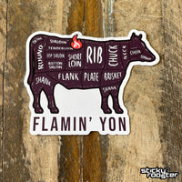Load image into Gallery viewer, Flamin&#39; Yon Sticker - StickyRooster
