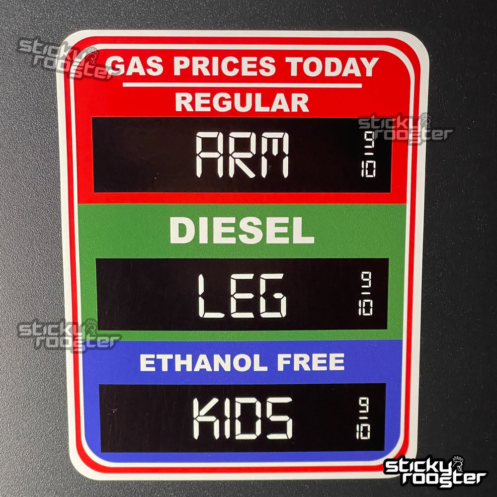 Gas Prices sticker - StickyRooster