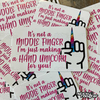 Load image into Gallery viewer, Hand Unicorn sticker - StickyRooster
