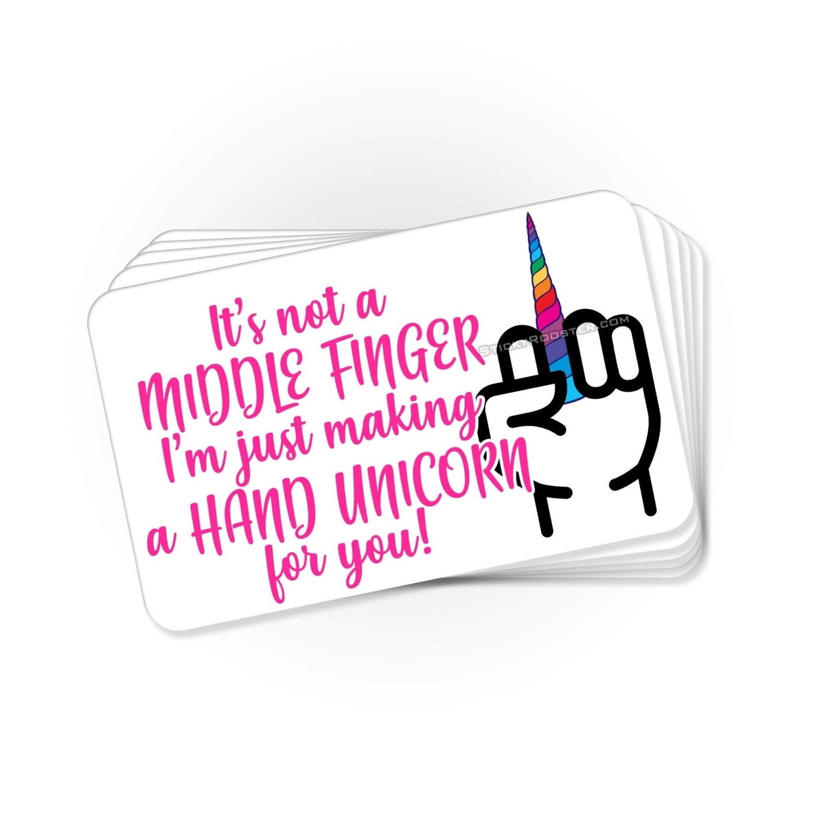 Hand Unicorn sticker - StickyRooster