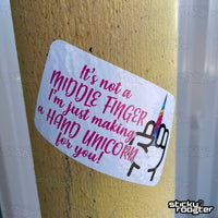 Load image into Gallery viewer, Hand Unicorn sticker - StickyRooster
