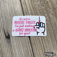 Load image into Gallery viewer, Hand Unicorn sticker - StickyRooster
