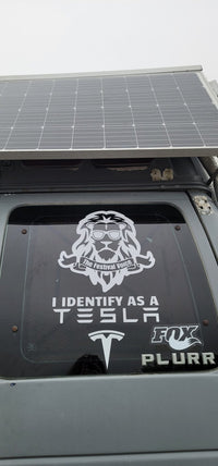 Load image into Gallery viewer, I identify as a Tesla decal - StickyRooster
