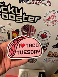 Load image into Gallery viewer, I love taco Tuesday sticker - StickyRooster
