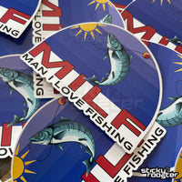Load image into Gallery viewer, MILF - Man I Love Fishing sticker - StickyRooster
