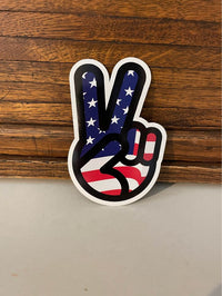 Load image into Gallery viewer, Peace / USA sticker - StickyRooster
