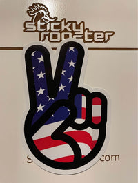 Load image into Gallery viewer, Peace / USA sticker - StickyRooster

