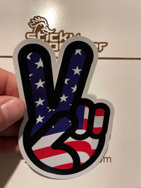 Load image into Gallery viewer, Peace / USA sticker - StickyRooster
