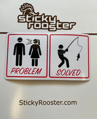 Load image into Gallery viewer, Problem - Solved fishing sticker - StickyRooster
