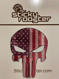 Load image into Gallery viewer, Punisher American Flag sticker - StickyRooster
