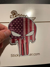 Load image into Gallery viewer, Punisher American Flag sticker - StickyRooster
