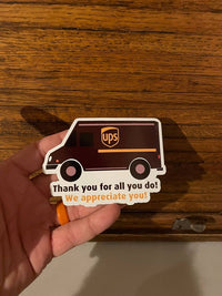 Load image into Gallery viewer, Thank you UPS sticker - StickyRooster
