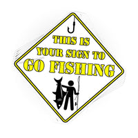Load image into Gallery viewer, This is your sign to go fishing sticker - StickyRooster
