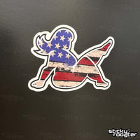 Load image into Gallery viewer, USA Real Mudflap Girl sticker - StickyRooster
