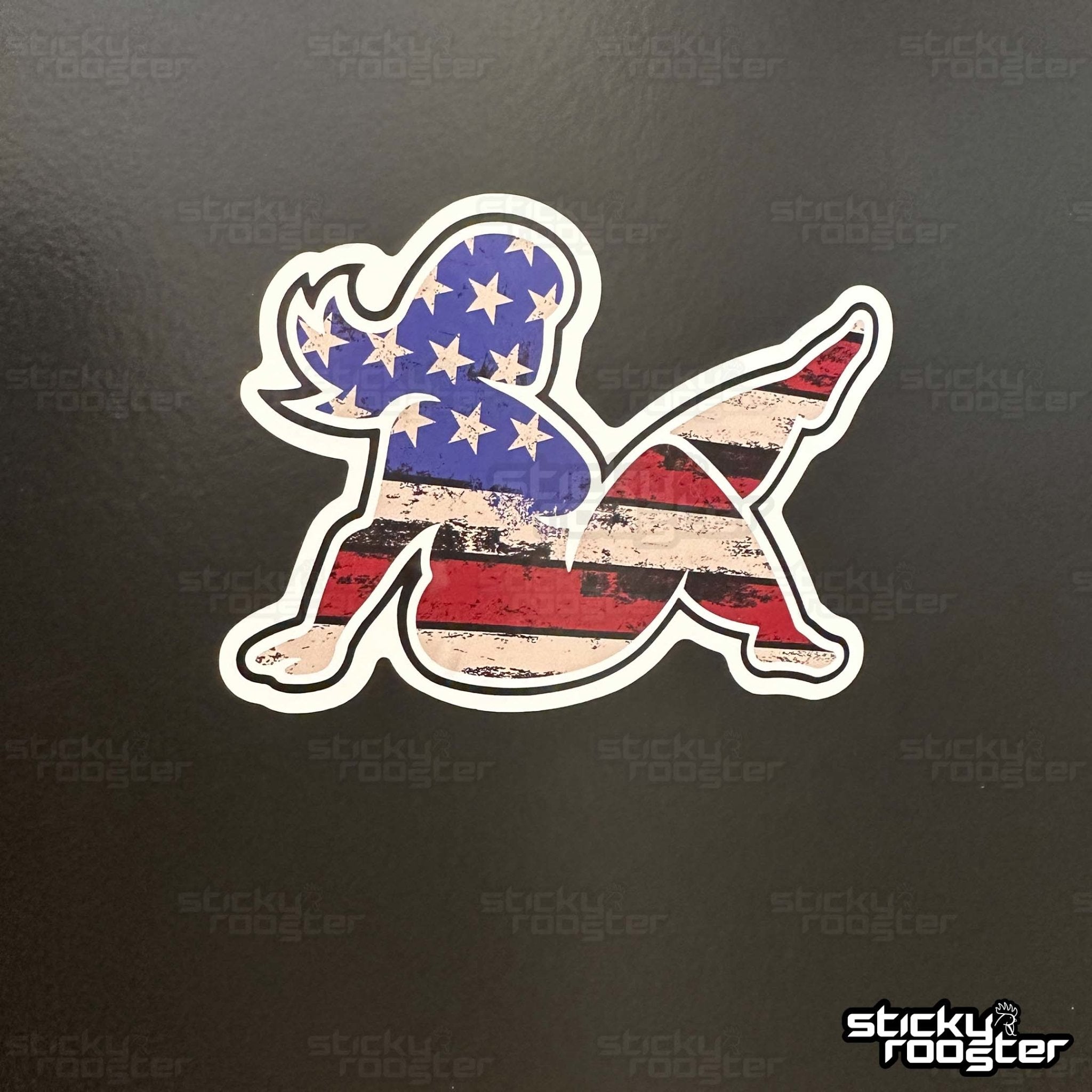 Mudflap Girl Trucker Patch - Left-Facing American Flag Embroidered Iron-On Patch (Cypress Collectibles)