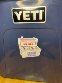 Load image into Gallery viewer, Warning! Beer Cooler sticker - StickyRooster
