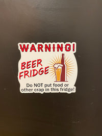 Load image into Gallery viewer, Warning! Beer Fridge sticker - StickyRooster
