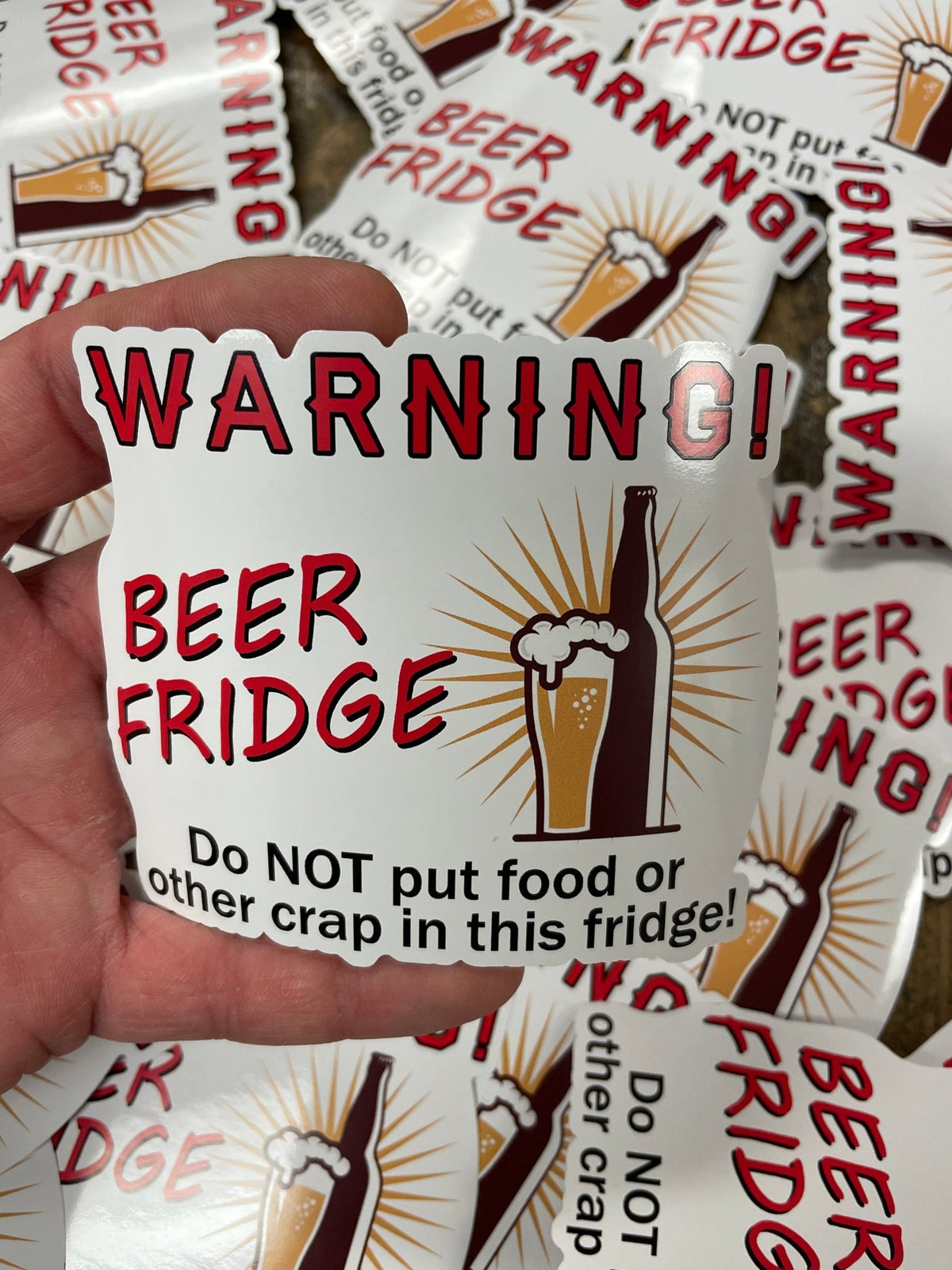 Warning! Beer Fridge sticker - StickyRooster