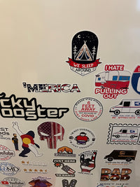 Load image into Gallery viewer, We sleep around - funny camping sticker - StickyRooster
